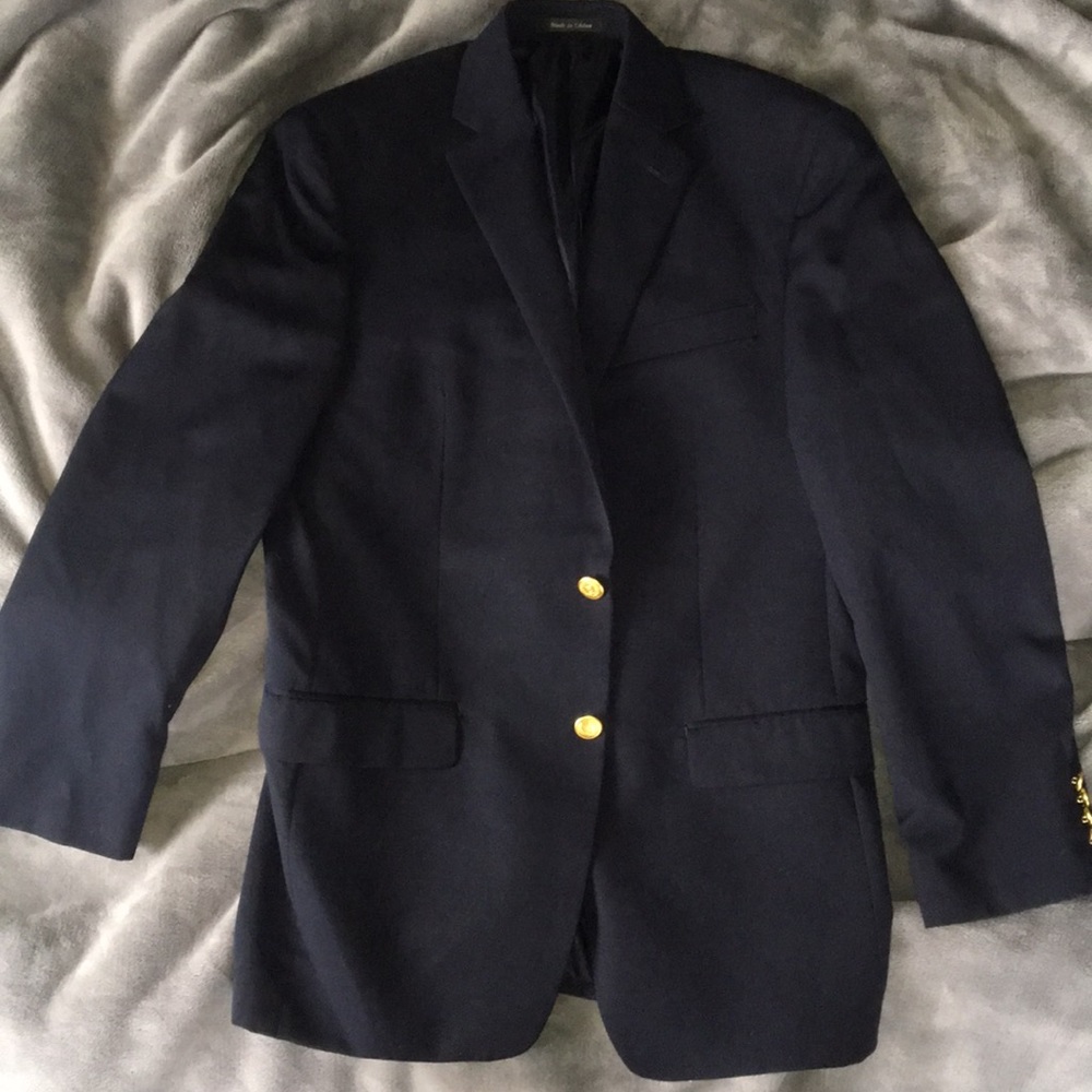 Chaps Navy Blue Blazer with Gold Detail - size 38R